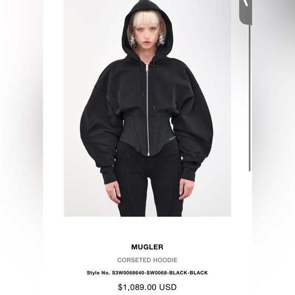 Mugler corset hoodie hoody jacket xxl women’s or men’s nwt h&m - Picture 12 of 12